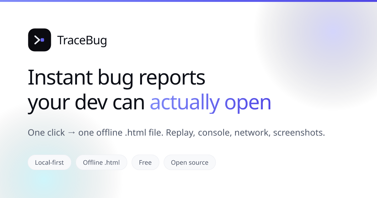 TraceBug — official preview image